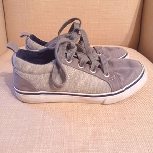 Gymboree Soft Lace Up Sneakers Gray Toddler Boy Sz 10
